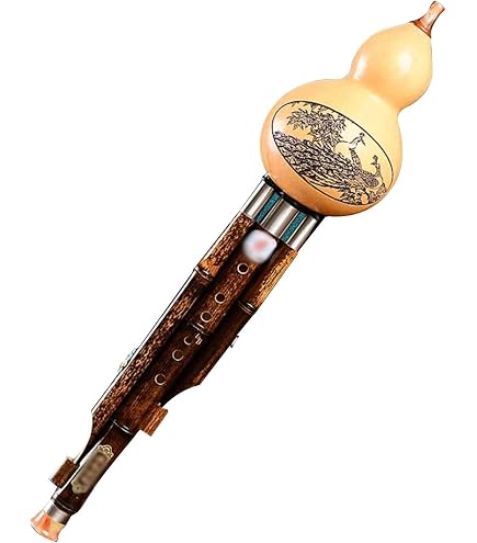 Flûte Hulusi Traditionnelle Chinoise En Bambou Violet - Instrument Pour Débutants Avec Boîte Et Nœud Chinois, Tonalités Do/Si Bémol/Ré/Sol/Fa