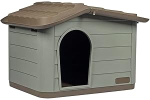 duvoplus - Casa Pepita 2 Eco para Mascotas (76 x 59 x 55 cm), Color marrón y Verde