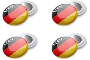 VERY IMPORTANT RUNNER - 4 Stück Startnummern-Magnete mit wasserdichter Tasche - Magnetischer Startnummernhalter für Running & Triathlon, 18 mm - Löcherfreie Befestigung - Flaggenedition