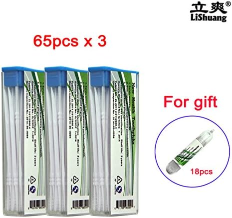 Fcclss Dental Brushpicks Clean Flossers, Environmental PP Toothpicks Sticks 60pcs in a Mini Portable Case Pack of 3