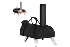 Iptienda Pizza Oven Cover for BIG HORN OUTDOORS Pizza Ovens 12”,500D Heavy Duty Outdoor Pizza Oven Cover Waterproof,Wood Fired Pizza Ovens Cover with Chimney Pizza Oven Accessories Portable,70x38x18cm