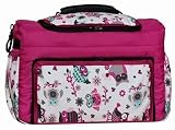 TK-39 Wickeltasche KIM von Baby-Joy XXXL Übergröße Pink Eule 5 Windeltasche Pflegetasche Babytasche Tragetasche