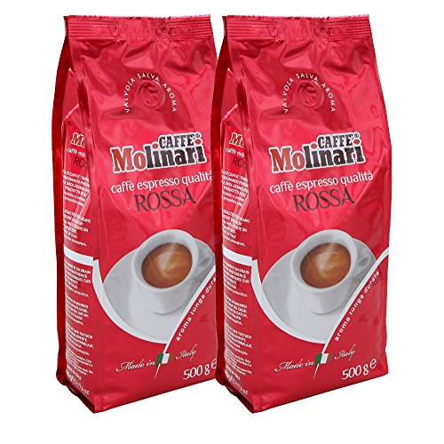 Caffè Molinari Espresso 'Qualità Rossa', ganze Bohne, 2er Pack (2 x 500 g)