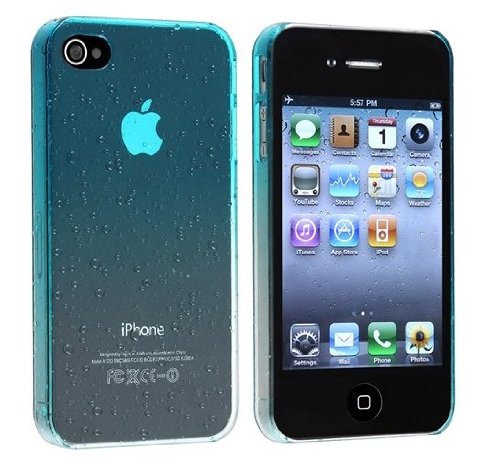 Angelina(TM) Waterdrop Raindrop Hard Snap-on Phone Case Compatible with
iPhone 4 4S Sky Blue Color