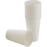 CUPTOYOU 50pcs party cup, white disposable cardboard cup 16oz, large paper cup 400ml, party needs, child