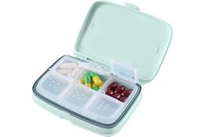 Portapillole Giornaliero Tascabile - Farmaci Organizzatore e Pianificatore di Medicinali - Portapillole Giornaliero Ideali Per il Viaggio - Di HSYTEK (Verde)