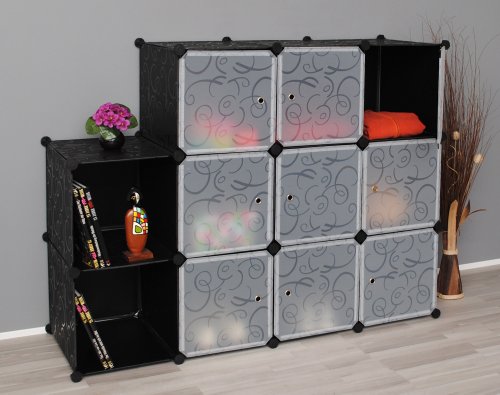 ts-ideen-Armoire--vtements-Meuble-de-rangement-Entre-chambre-salle-de-bains-Noirblanc-transparent