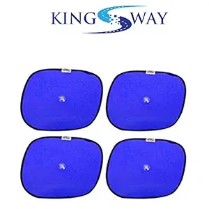 Kingsway Sticky Sun Shades for Car Window for Maruti Suzuki New Alto K10 (Blue, Set of 4, Cotton Fabric)