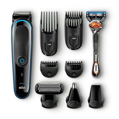 Braun MGK 3080 - Set de afeitado multifunción corporal y facial con recortadora 9 en 1