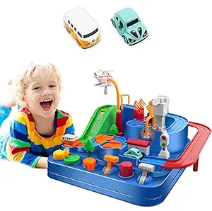 HIRNAYA Race Tracks for Boys Car Adventure Toy | Toys for 3 4 5 6 7 8 Year Old Boys Girls, City Rescue Preschool Educational Toy Vehicle Puzzle Car Track Playsets for Toddlers