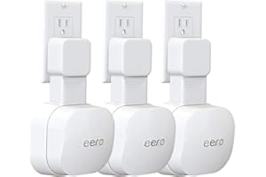 TIZOMI Outlet Wall Mount ONLY for eero 6 WiFi 6 System [NOT Fit for eero Pro 6], No Messy Wires | Space Saving | Easily Be Moved Outlet Mount Holder for eero 6 Dual-Band mesh Wi-Fi 6 System (3 Pack)