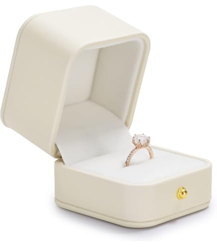 Batheidon scatola anello scatole per gioielli, Custodia Elegante per Anelli in Velluto Nero, Confezione Regalo per Proposte di Matrimonio e Fidanzamento, Dimensioni 50 x 55 x 45 mm, Design Raffinato
