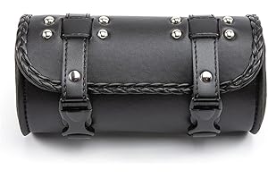 evomosa Borsa per forcella da moto Borsa per attrezzi da manubrio per bicicletta in pelle PU Sissy Bar Borsa per rotolo - Piccola (Color B)