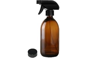 Fam Organic 500ml Amber Glass Spray Bottles for Aromatherapy, Plant, Gardening, Skin care, cleaning - BPA Free Refillable Eco Friendly - Durable Trigger Mist Sprayer (500ml - Pack of 1)