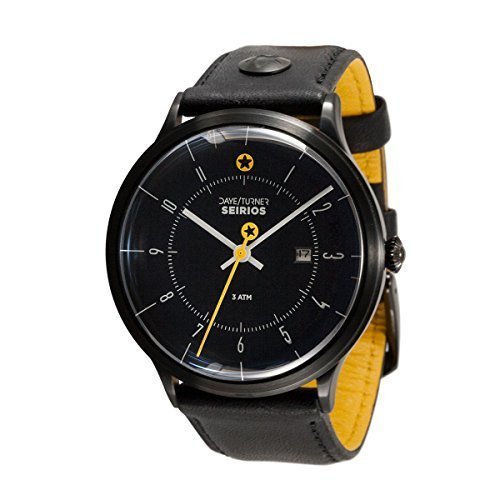 DAYE / TURNER Herren-Armbanduhr Stern SEIRIOS Edelstahlgehuse Designer-Uhr Leder Schwarz Ziffernblatt Schwarz Seiko Quarzuhrwerk Hochwertiges Mineralglas DAYE / TURNER Herren-Armbanduhr Stern SEIRIOS Edelstahlgehuse Designer-Uhr Leder Schwarz Ziffernblatt Schwarz Seiko Quarzuhrwerk Hochwertiges Mineralglas