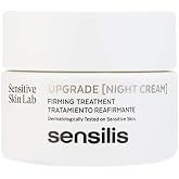 Sensilis - Upgrade, Firming Night Cream, 50 ml | Vitamin E, Bakuchiol, Firming, Regenerating, Anti-Aging, Sensitive and Dry S