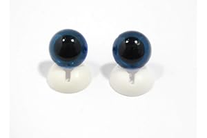 celloexpress 18mm Blue Transparent Eyes with Plastic Backs - Safety Eyes for Soft Toy Teddy Bear Animal Making (Pack of 1 Pair)