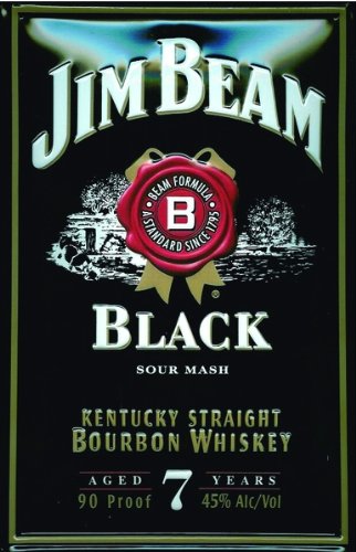 Preisvergleich Produktbild Schild Alu Artdeco Jim Beam Black Whiskey 300x200mm
