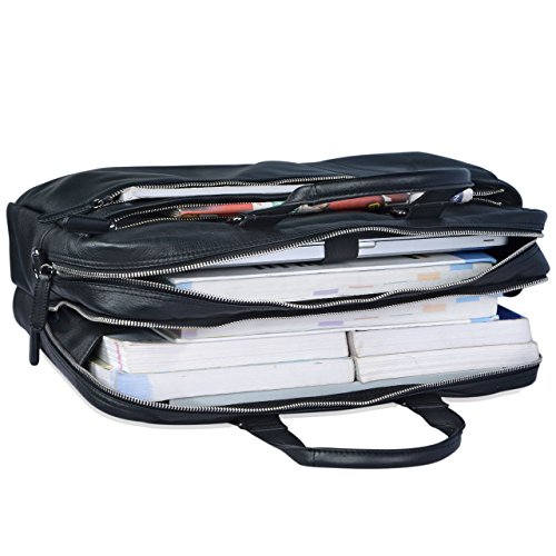 STILORD  Nico  Vintage Umh  ngetasche Leder Herren Damen 15 6 Zoll Laptoptasche gro   Aktentasche Arbeit B  ro Uni echtes Rindsleder  Farbe schwarz