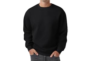 PrinStory Mens Sweatshirts Long Sleeve Pullover Textured Round Neck Warm Jumper Tops With Ribbed Hem