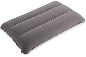 SUTAFOR Oreiller de Camping Gonflable Oreillers de Plage Ultralégers Portable Confortable pour Randonnée, Voyage 44x28 cm, Gris
