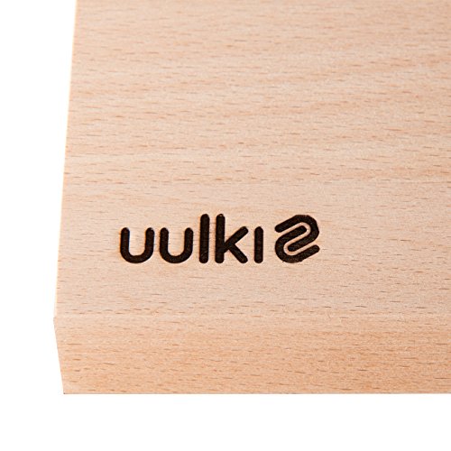 Uulki Holzschneidebrett ‚Parallelogramm‘ Feine Qualität Handgefertigt & Holzwachs zum Behandeln – Schneidebrett mit Schrägen Kanten aus Europäischem Buchenholz kann beidseitig benutzt (38x25cm) - 8