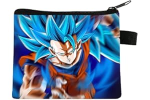 TOMICY Porte Monnaie Enfant Super Saiyan Portefeuille Anime Comics Portefeuille Fille Porte Monnaie avec Porte-Cartes De Poche Porte-Monnaie Hommes Femmes Mini Mignon Super Saiyan Portefeuille