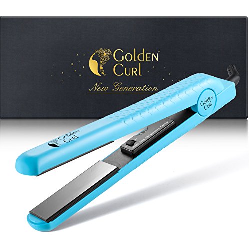 Golden Curl Keramik Glätteisen GL806 – Professionell fortgeschrittene Dual Voltage flache Eisen Platten für alle Haartypen (Türkis)