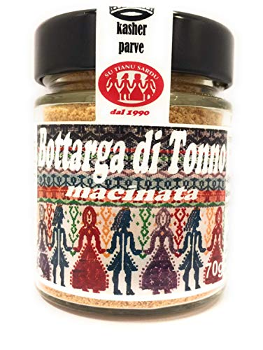 Bottarga di Tonno dalla Sardegna 70g macinata in vasetto (uova di tonno essiccata grattugiata) produzione artigianale sarda Kosher