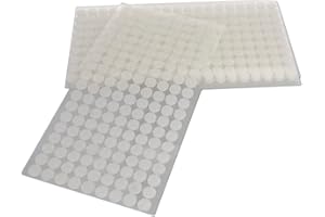 BORMAN 1000 Piezas de Puntos Redondos blancos de 10mm, Pegatinas Redondas, 500 Pares de Gancho y Bucle Autoadhesivos, doble cara, para bricolaje, manualidades, uso escolar y doméstico