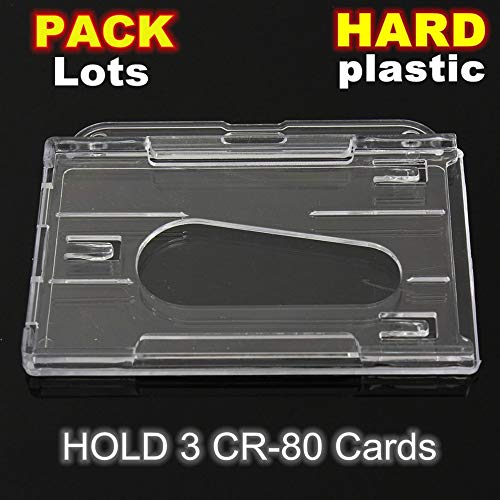 Preisvergleich Produktbild 1 Stücke Hartplastik Doppelseitiger Kartenhalter Transparent Klar Horizontale ID Ausweisinhaber Kartenabdeckung Einfachen Zugang Daumen Kerbe - Transparent