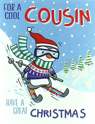 Whimsical Christmas Card Cousin - 8 x 6 inches - Piccadilly Greetings
