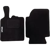 Tappetini Auto In Moquette Compatibili Per Aveo | Set Con Strappi E Base Antiscivolo | Nero Con Logo Ricamato