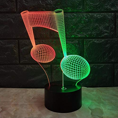 Preisvergleich Produktbild YSFU 3D Nachtlicht Musik Hinweis 3D Lampe USB Nachtlicht Led Beleuchtung Touch Basis Acryl Platte Tisch Schreibtisch Dekorative