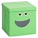 Produktbild (H&S) Aufbewahrungsbox TOM mit Deckel - verschiedene Farben - Faltbox - Gesicht - Kinder - Korb - Staubox - Spielzeugbox - Kiste - 28 x 28 x 28 cm (Grün)