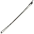 Mike Music 1/2 Half Size Student Violin Bow, Well Balanced Handmade Brazilwood Bow with Horsehair, Ebony Frog with Pearl Eye and Pearl Slide, Brown (violin bow 1/2, White)