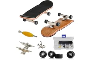 Hominas Finger Skateboard, Finger Skate Pequeño Monopatin para Dedos Patineta de Dedos Profesional Maple Wood DIY Assembly Skate Boarding Toy