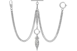 BOSHIYA Pocket Watch Chain for Men Vintage Metal Alloy Albert Vest Chain Clip 14 Inch Pocket Watch Chains Link