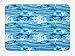 Produktbild ASKYE Seashells Bath Mat, Nautical Underwater Universe Design of All Creatures Scallop Motif Illustration, Plush Bathroom Decor Mat with Non Slip Backing, 15.7X23.6 inch, Blue White