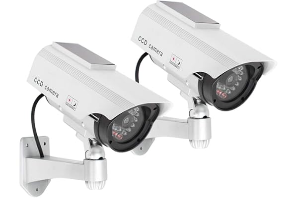 com-four® 2X Caméra factice pour l'extérieur - caméra factice avec Support Mural - Camera Exterieur - Camera factice (02 pièces)