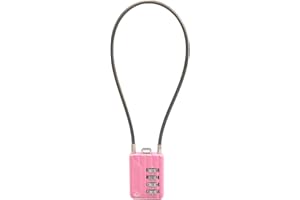 SISAV 4 Digit Cable Combination Locks 12 inches(30cm) Cable for School Gym Locker,Helmet,Filing Cabinets,Toolbox,Luggage Suitcase,knapsack,Cable 3mm Diameter,Pink