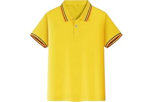 BFYSFBAIG Boys Girls School Uniform Polo T-Shirt, Unisex Children Short Sleeve Summer Holidays Polo Shirt Top Sports Wear Indoor Outdoor UK Age 4 to 12 Yrs