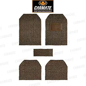 CARMATE Car Grass Floor Mat, Anti-Skid Curl Car Foot Mats for Ford-Ecosport (Camel-Brown)