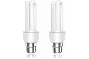 Akynite B22 Energy Saving Bulb 11W, Warm White 2700k, B22d Bayonet Cap, 2U CFL Low Energy Light Bulbs, BC Compact Fluorescent Stick Bulbs, 2pcs