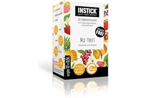 INSTICK JUST ADD WATER INSTICK | bezcukrowy napój instant – zestaw do miksowania 12 różnych rodzajów | opakowanie 12 szt. na 12 x 0,5 l | proszek do napojów – wegański, niskokaloryczny, z witaminą C, aromatyzowany