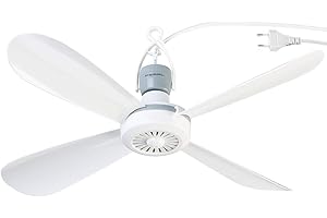 PEARL Mini wentylator sufitowy: mobilny wentylator sufitowy z wieszakiem, 230 V, włącznik/wyłącznik, Ø 40 cm (lekki wentylator sufitowy, mały, mała średnica)
