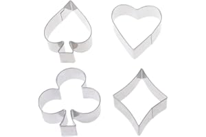 WOWOWO 4 pièces en Acier Inoxydable emporte-pièce Poker Pâtisserie Gâteau Biscuit Moules à Biscuits