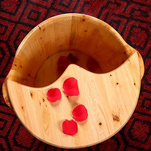 Wooden Foot Tub By FONK Solid Wood Insulation Foot Bath Health Foot Bath Foot Barrel Wooden.,A-40cm*37cm