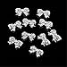 SONGQEE(TM) 10Pcs 3D Silver Alloy Rhinestones Butterfly Knot Nail Art Slices Glitters