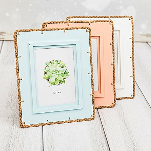 Bilderrahmen Holz Fotorahmen Landhaus Vintage Shabby chic in schöne Pastellfarben (Mint) - 3